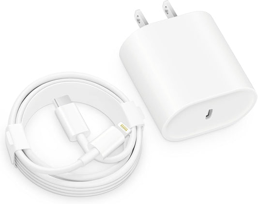 Fast Charger i Phone, 20W USB C Block with 6Ft Cable Compatible with IP 14/14 Pro/14 Plus/14 Pro Max/13/13 Mini/13 Pro/13 Pro Max/12/11/X & More
