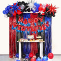 Spider Theme Happy Birthday Banner Party Decorations Balloons Letters Signs Superhero Party Supplies for Boy