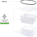 5 PCS Large Fruit Containers for Fridge - Leakproof Food Storage Containers with Removable Colander - Dishwasher & microwave safe Produce Containers Keep Fruits, Vegetables, Berry, Meat Fresh longer