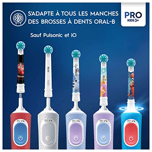 Oral-B Pro Kids Electric Toothbrush Head, with Spiderman Characters, Extra Soft Bristles, for Ages 3+, Pack of 4 Toothbrush Heads, White