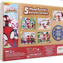 Disney Junior Marvel Spider-Man Spidey Amazing Friends - Set of 5 Wood Puzzles with Storage Box for Kids - Ages 4 and Up