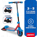 Huffy Toddler 3-Wheel Scooter for Kids, Multiple Colors & Licensed Character Graphics, Ages 3+, Durable Steel Frame, Wide Non-Slip Deck, Stable Lean-to-Steer Design, Light-Up Options, Girls/Boys