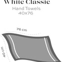 Luxury White Hand Towels - Soft 100% Turkish Cotton | Highly Absorbent Hotel spa Bathroom Towel Collection | 16x30 Inch | Set of 6