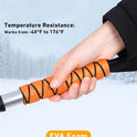 EcoNour 27" Aluminum Ice Scrapers for Car Windshield | Car Window Scraper and Snow Brush with Ergonomic Foam Grip Winter Accessories (Orange)