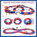 Spider Hero Monster Truck Toys for 3 4 5 6 7 8 9 Year Old Boys Girls: Race Track Set with 2 Spider Cars Electric Vehicle Kids Toys Gift for Boys Girls Age 3-9 Years Birthday Presents（212PCS）