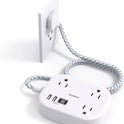 Cruise Essentials 2025,One Beat Travel Power Strip with USB C,Flat Plug Extension Cord with 3 Outlets 4 USB Ports(2 USB C),5 ft Desk Wall Outlet Extender,Non Surge Protector for Cruise,Dorm Room,ETL