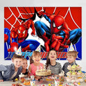 Spider Birthday Party Decorations, 5x3ft Happy Birthday Back Drop Banner Theme Backdrop Banner for Spider Party Decorations Indoor Outdoor.