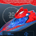 Spider Hero RC Boat, 2.4GHz Remote Control Boat with LED Lights for Kids, Pool Toy with 2 Rechargeable Batteries, Spray Function, and Low Battery Alarm for Boys & Girls