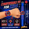 Marvel Spider-Man Kids' LCD Watch – Flashing LED Bullet Band, Digital Time Display, Red & Blue Design, Durable Plastic Case, Adjustable Silicone Strap – Fits Wrists 5.5" to 8"