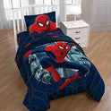Jay Franco Kids Sheet Set with Fitted, Flat Sheets & Pillow Cover - Ultra-Soft Bedding with Pillowcase for Room Decor, Blue - Spiderman, 3 Piece Twin