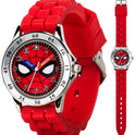 Spiderman Time Teacher Watch for Kids - Red Silicone Strap, Easy-to-Read Dial, Water Resistant, with Special Tin