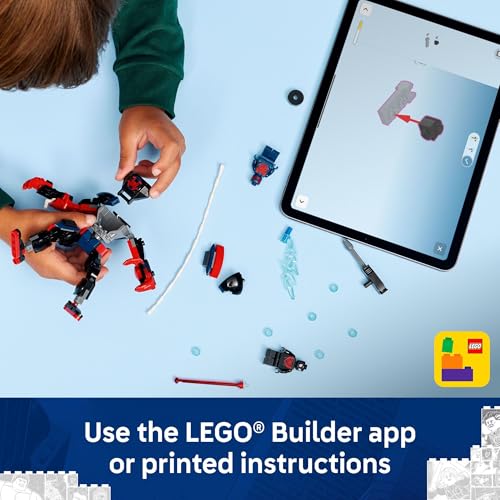 LEGO Marvel Miles Morales Mech vs. Spider-Man 2099 Building Toy for Boys & Girls - Poseable Super Hero Mech & 2 Marvel Minifigures for Kids & Fans, Ages 6+ - Gift Idea for Birthdays - 76337