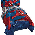 Jay Franco Marvel Spiderman Burst 4 Piece Twin Bed Set - Includes Reversible Comforter & Sheet Set - Bedding - Super Soft Fade Resistant Microfiber - (Official Marvel Product)