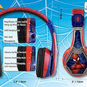 eKids Spiderman Wireless Bluetooth Portable Headphones with Microphone, Volume Reduced to Protect Hearing Rechargeable Battery, Adjustable Kids Headband for School Home or Travel