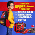 Marvel Spiderman Backpack Lunch Box Water Bottle Pencil Case 4 pc Set for Boys Girls Bookbag Picnic Backpacks Gifts for Kids