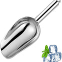 Metal Ice Scoop 6 Oz，Kitchen Ice Scooper for Ice Maker, Small Food Scoops for Bar Party Wedding Pet Dog Food, Stainless Steel Silver