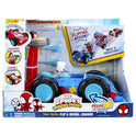 Jazwares Marvel Spidey and His Amazing Friends Team Spidey Flip and Reveal Cruiser - 11-Inch Double-Sided Vehicle with Lights, Sounds, and Web Blast Launchers