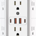 Outlet Extender Surge Protector - 6 Outlet Splitter with 4 USB Ports (2 USB C), Multiple Plug Expander Wall Charger, 3 Sided Multi Plug Wall Adapter Power Strip for Home Office Kitchen Travel