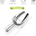 Metal Ice Scoop 6 Oz，Kitchen Ice Scooper for Ice Maker, Small Food Scoops for Bar Party Wedding Pet Dog Food, Stainless Steel Silver