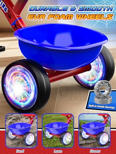 Tricycle for Toddlers 1-3 3-5 Year Olds, Spider Toddler Bike Baby Balance Bike with Colorful Lighting Wheels & Large Basket, Birthday Gift and Toy for 1 2 3 4 5 Year Olds Boys and Girls