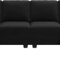 HONBAY Sectional Sofa with Storage Seat Velvet U Shaped Couch with Reversible Chaise Convertible Sectional Couches for Living Room,Black Velvet
