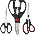 Kitchen Shears Set - QtoiKce Kitchen Scissors 3 Pack All Purpose Poultry Shears,Stainless Steel Sharp Utility Cooking Scissors for Home