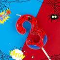 PHD CAKE 2.76 Inch Number 3 Spider Birthday Candles, Spider Cartoon Themed Number Candles, Cake Number Candles, Party Celebration