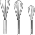 NileHome Stainless Steel Whisk Set 8" 10" 12" Kitchen Whisk Balloon Whisk Kitchen Wisk Wire Whisks for Cooking, Whisking, Blending, Beating, Stirring-3 Pack…