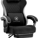 GTPLAYER Office Chair, Gaming Computer Desk Fabric Chair with Footrest, High Back Ergonomic Office Chair with Pocket Spring Lumbar Support and Linkage Armrests Adjustable Height Swivel for Home Task