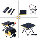 iClimb Ultralight Compact Camping Folding Table with Carry Bag (Black - S)