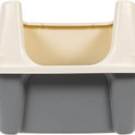 Basics Large Cat Litter Box with High Sides, Open Top, Includes Scoop, 19 x 15 x 11.75 inches, Grey/Beige