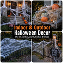 MAQIHAN 1000 sqft Spider Webs Halloween-Decorations Halloween Spider Web Cobwebs Halloween Decorations with 40 Fake Spiders Super Stretch Cobwebs for Halloween Decor Outdoor