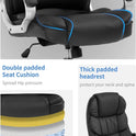 FDW Office Chair Computer High Back Adjustable Ergonomic Desk Chair Executive PU Leather Swivel Task Chair with Armrests Lumbar Support (Black)