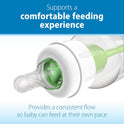Dr. Brown’s Natural Flow Level 2 Narrow Baby Bottle Silicone Nipple, Medium Flow, 3m+, 100% Silicone Bottle Nipple, 6 Count