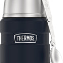 THERMOS Stainless King Vacuum-Insulated Food Jar with Spoon, 16 Ounce, Midnight Blue