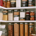 Rubbermaid Brilliance 16-Cup Airtight Food Storage Container with Lid Clear/Grey - optimal for pantry organization flour sugar and food storage