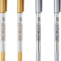 Dyvicl Metallic Markers Pens - Silver and Gold Paint Pens for Black Paper, Glass, Rock Painting, Halloween Pumpkin, Card Making, Scrapbook Album, Christmas DIY Art Craft Kids, Set of 4