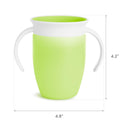 Munchkin Sippy Cup for 6 Month Old and Up, Spill Proof Miracle 360 Toddler Cups with Transition Handles, 7 Ounce, 2 Pack, Blue/Green