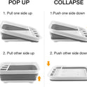 Collapsible Dish Drying Rack Portable Dinnerware Drainer Organizer for Kitchen RV Campers Travel Trailer Space Saving Kitchen Storage Tray