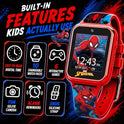 Accutime Marvel Spider-Man Red Educational Touchscreen Smart Watch Toy for Boys, Girls, Toddlers - Selfie Cam, Learning Games, Alarm, Calculator, Pedometer, and More (Model: SPD4588AZ)