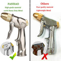 FANHAO Upgraded Garden Hose Nozzle Sprayer, 100% Heavy Duty Metal Handheld Water Nozzle High Pressure in 4 Spraying Modes for Watering Plants and Lawn, Car Washing, Patio and Pet