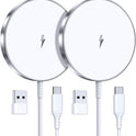 Magnetic Wireless Charger 15W Fast Mag Safe Charger for Cell iPhone 17 Pro Max/17 Pro/17 Air/17/16/15/14/13/12 Series 2 Pack Charging Pad for AirPods 3/2/Pro 2/Pro Mag-Safe Original Replacement