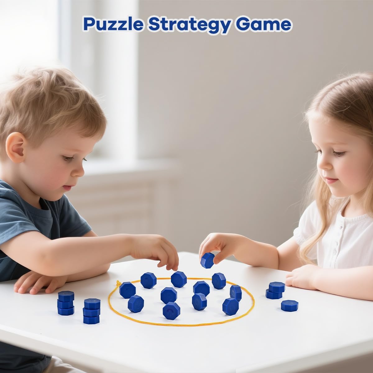Magnetic Chess Game with Full-Size Stones, Magnet Game with String, for Family & Party & Travel & Camping, Puzzle Strategy Games, 2 Player Games for Kids & Adults
