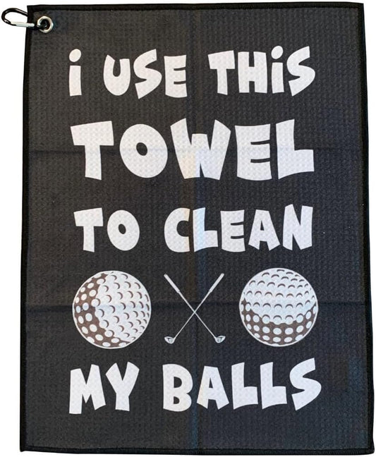 SHANKITGOLF Golf Towel for Golf Bag Microfiber with Clip, Funny Cleaning Cloth for Balls & Clubs, Premium Accessories, Gift for Men, Golfers, Dad