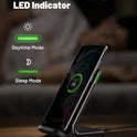 INIU Wireless Charger, 15W Fast Qi Certified Wireless Charging Station with Sleep-Friendly Adaptive Light Compatible with iPhone 17 16 15 14 13 12 Pro Max Samsung Galaxy S25 S24 S23 Note 20 Google etc