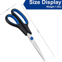 Scissors, BOOMIBOO 8" All Purpose 6 Pack - Comfort-Grip Scissors for Office Desk Accessories Sewing Fabric Home Craft School Supplies, Teacher/Class Supplies, Right/Left Handles
