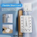 Surge Protector Power Strip,17-in-1, 11 AC Outlets with 4 USB & 2 Type-C Ports, 12-Inch Cord, White, This Compact Powerhouse Delivers Comprehensive Charging Solutions for All Your Devices.