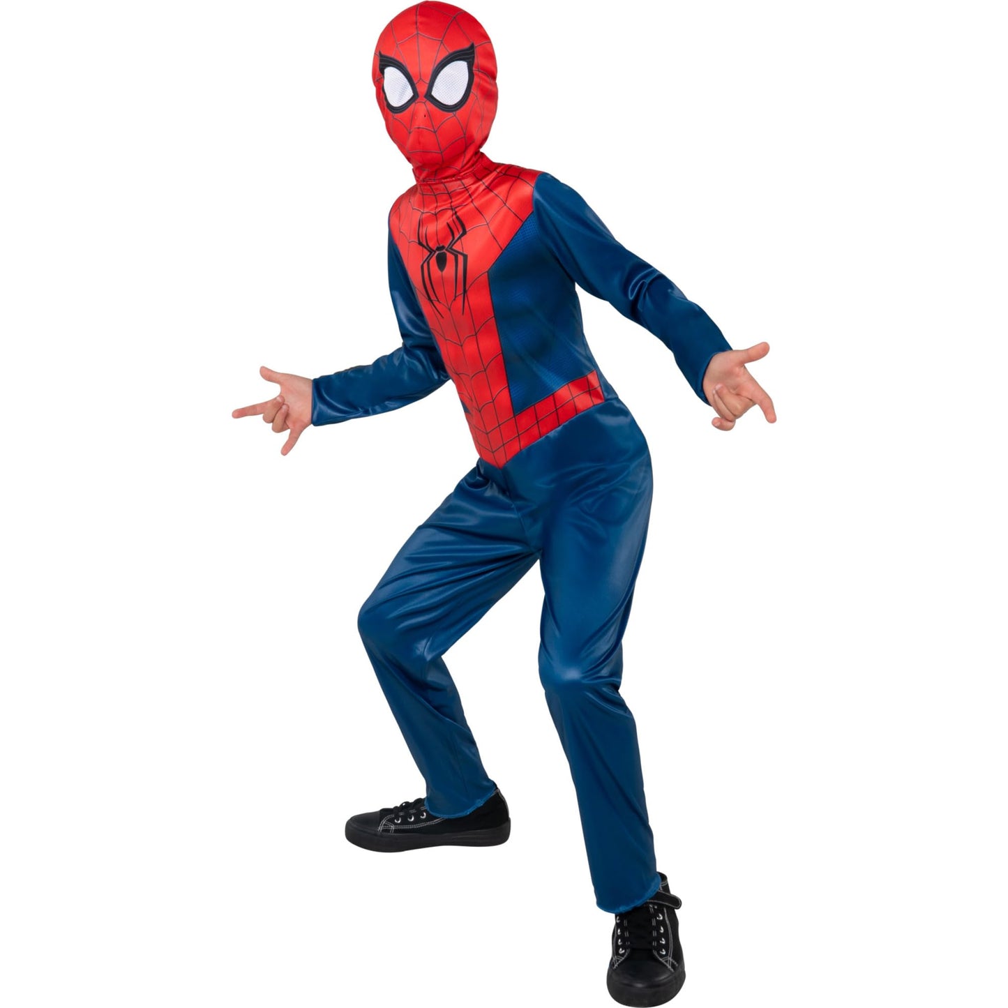 MARVEL Spider-Man Official Youth Halloween Costume - Premium Printed Jumpsuit with Pull On Fabric Mask