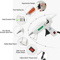 Mini Hot Glue Gun Kit with 30 Glue Sticks - Fast Preheating Hot Melt Gun, High Temp for School Crafts DIY Arts and Quick Home Repairs(White)
