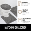 GORILLA GRIP Bath Rug Mat, Thick Soft Absorbent Chenille, Quick Dry Microfiber Mats, Rubber Backing Washable Shower Floor Rugs, Bathmat Runner, US Designed Bathroom Home Decor Accessories 24x17, Grey
